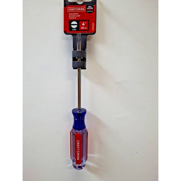 New Craftsman Screwdriver Slotted/Flat, 3/16 inch, 4" (100mm), CMHT65022, SAE - Picture 1 of 3